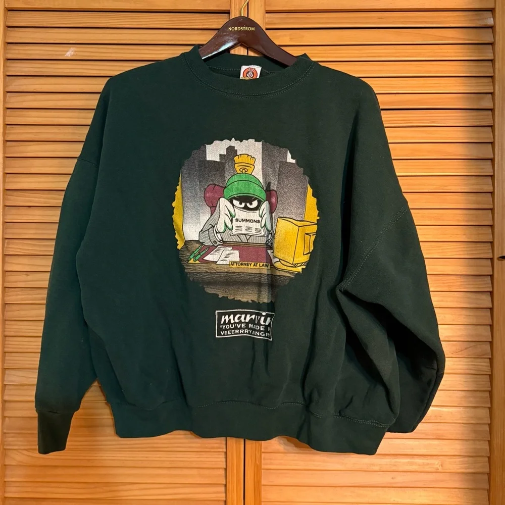 Vintage Looney Tunes 1997 Dark Green Graphic Crewneck XXL - Picture 5 of 10